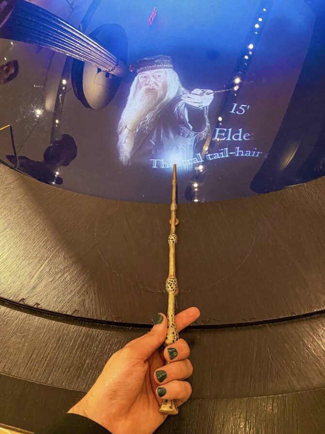 Harry Potter Store New York - Wand Shop - Professor Dumbledore - The Elder Wand - Interactive Wand Table | Photo by Meko Valentino 