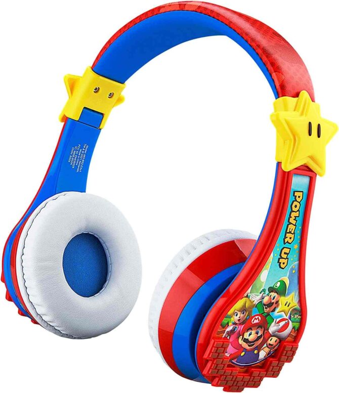 Super Mario Wireless Bluetooth Portable Kids Headphones With Microphone