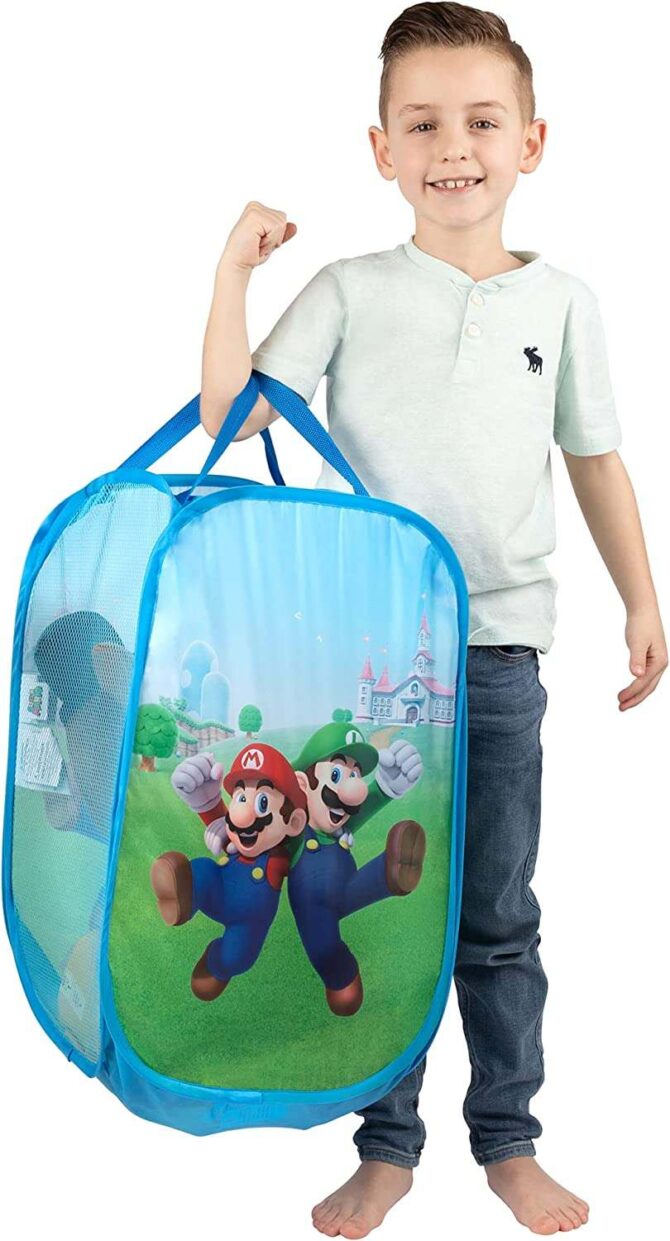 Super Mario and Luigi Hamper Storage Bin Pop Up by Franco