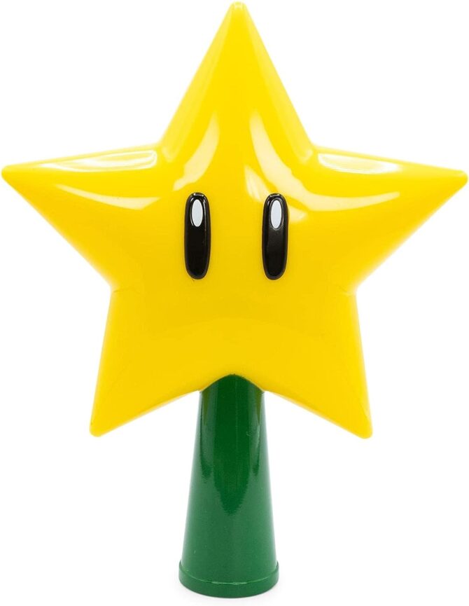 Super Mario Bros. Super Star Light-Up Christmas Tree Topper - Plug in Light Up - Gen 2