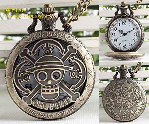One Piece Anime Vintage Antique Bronze Steampunk Quartz Pocket Watch VIGOROSO