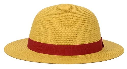One Piece Straw Hat Monkey D Luffy Yellow Summer Sun Hat Cosplay