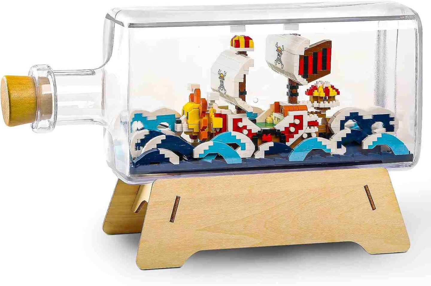 One Piece Thousand Sunny Ship in a Bottle Micro Building Blocks Set
