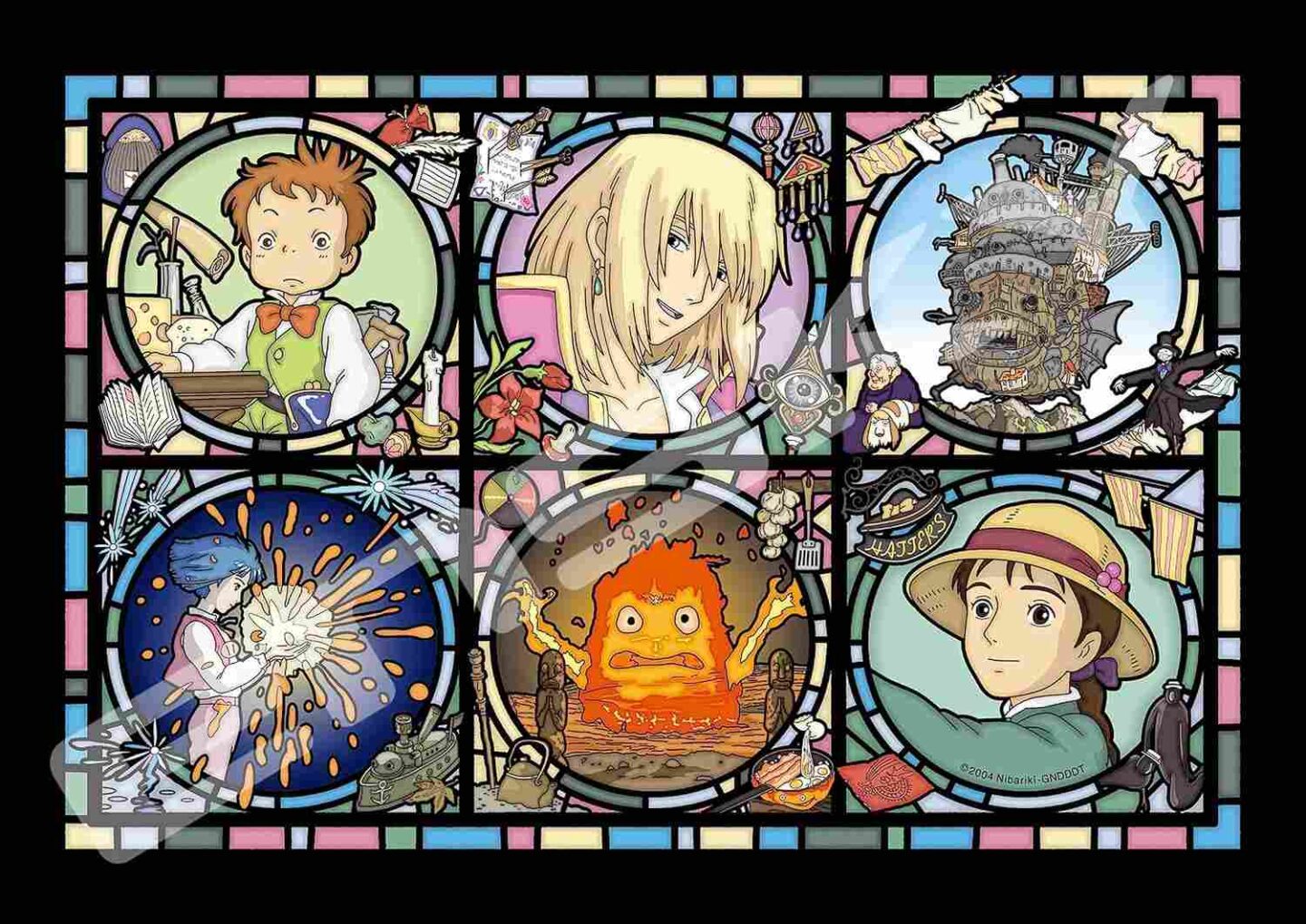 Howl's Moving Castle - [The Magical Castle] Art Crystal Jigsaw Puzzle by Ensky Stain Glass Style