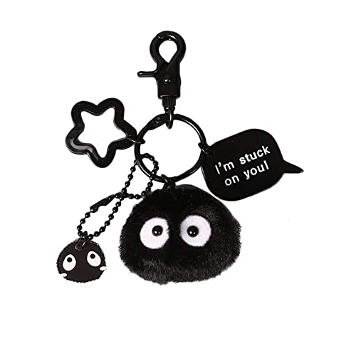 Spirited Away Soot Sprite Plush Keychain Studio Ghibli Dust Bunny