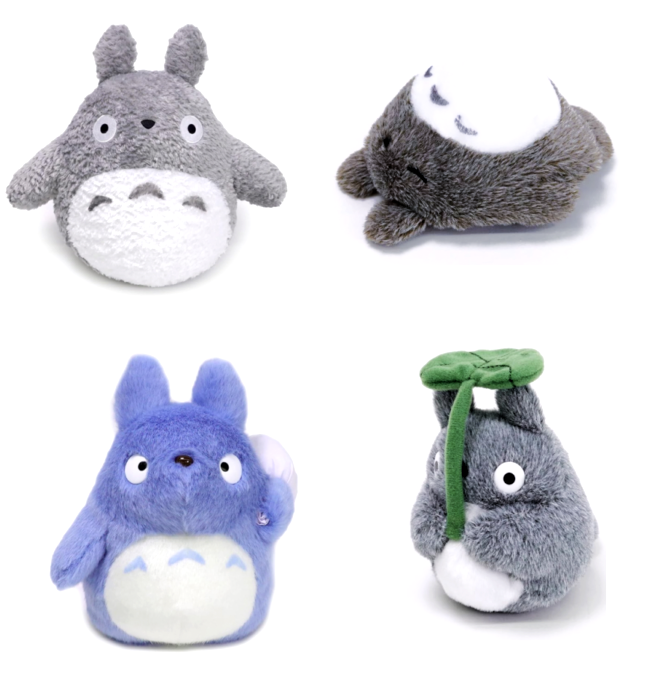 Studio Ghibli - My Neighbor Totoro Stuffed Plush Toy - gray Totoro, Totoro laying down, sleeping Totoro, Totoro with leaf, blue Totoro