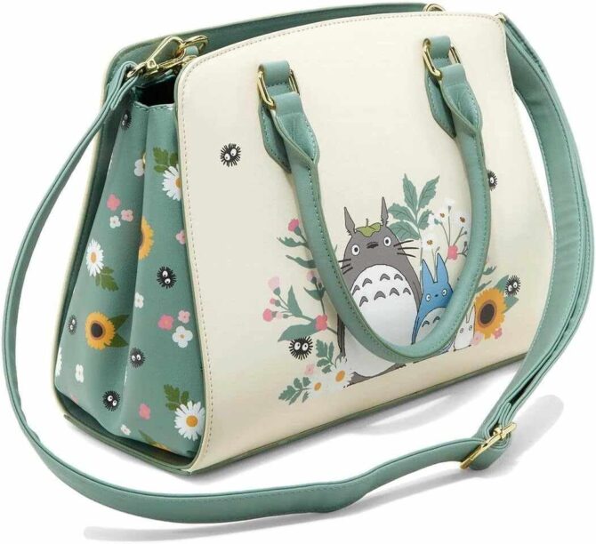 Studio Ghibli My Neighbor Totoro Sage Green Floral Satchel Bag Cream