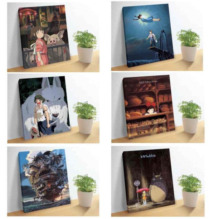 Studio Ghibli via Bluefin Ensky Artboard Jigsaw Puzzle (Canvas Style) Kiki's Delivery Service - Castle in the Sky - Howl's Moving Castle My Neighbor Totoro Princess Mononoke Spirited Away