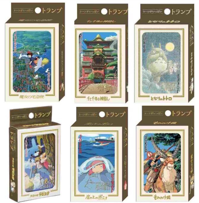 Studio Ghibli Playing Cards My Neighbor Totoro + Spirited Away + Kiki's Delivery Service + Castle In The Sky + Ponyo + Princess Mononoke + 