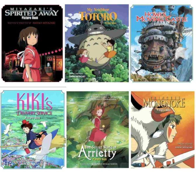 Studio Ghibli Picture Book by Hayao Miyazaki - Spirited Away - My Neighbor Totoro - Howl's Moving Castle - Kiki's Delivery Service - Secret World Of Arrietty - Princess Mononoke