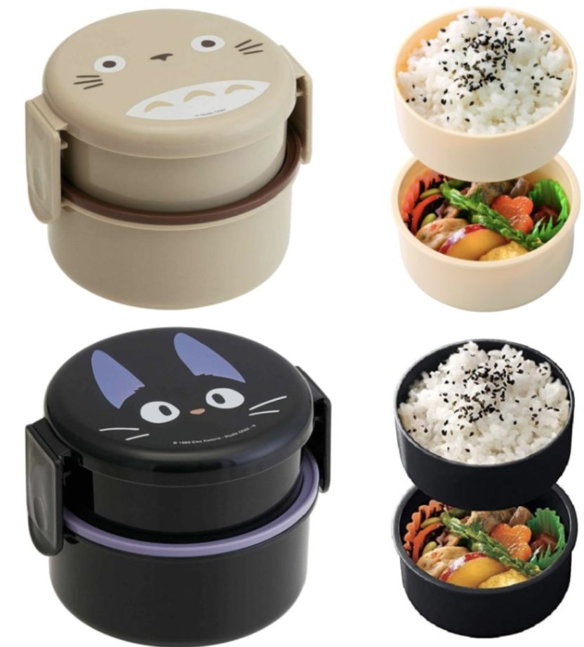 My Neighbor Totoro Service 2 Tier Round Bento Lunch Box with Fork - Kiki's Delivery - Jiji Black Cat