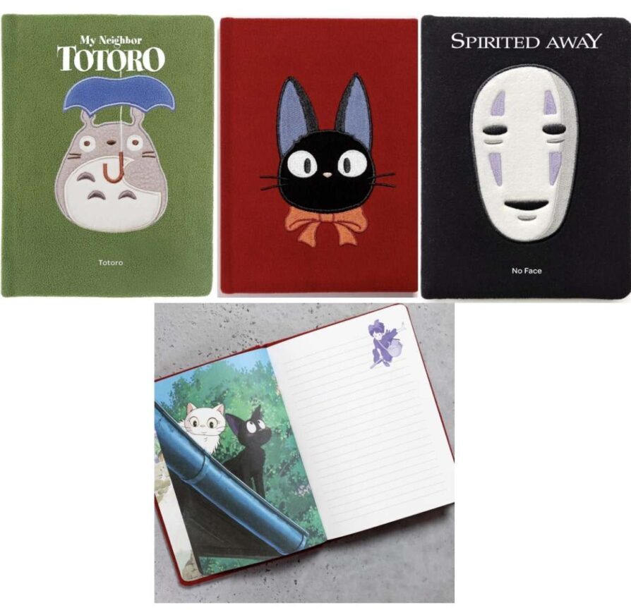 Studio Ghibli Plush Journals Notebook My Neighbor Totoro - Kiki's Delivery Service - Spirited Away